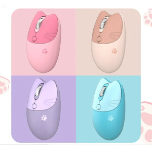 Ratones inalámbricos kawaii con forma de gato