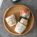 Taza de cerámica estilo japonés con animales 4