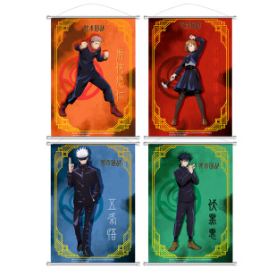 Póster de tela Jujutsu Kaisen cuatro personajes