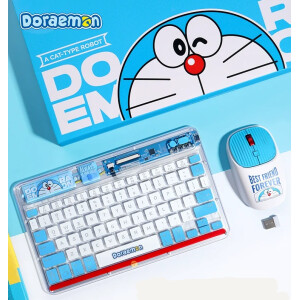 Ratón y teclado Bluetooth oficial de Doraemon