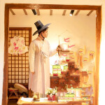 Hanbok largo para hombre rosa y gris ropa tradicional coreana 3