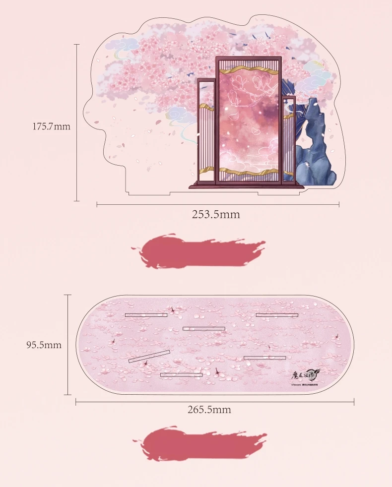 Standee Wei Wuxian y Lan Wangji con paisaje de Grand Master of Demonic Cultivation 5