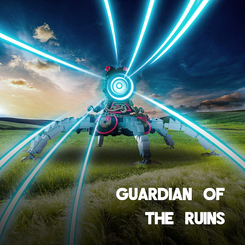Figura de bloques inspirada en guardián de las ruinas de Zelda Breath of the Wild