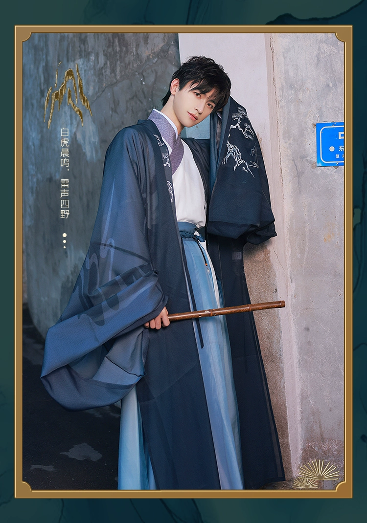 Conjunto ropa china hanfu estilo Song con motivo de tigre 4