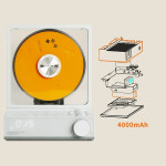Reproductor CD portátil vertical blanco de Phoshare 3