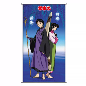Póster tela oficial de Miroku y Sango de Inuyasha