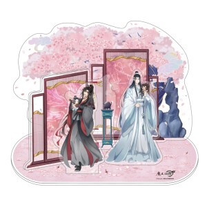 Standee Wei Wuxian y Lan Wangji con paisaje de Grand Master of Demonic Cultivation 1