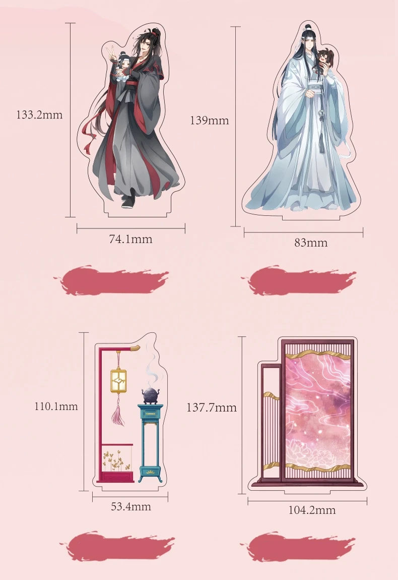 Standee Wei Wuxian y Lan Wangji con paisaje de Grand Master of Demonic Cultivation 4