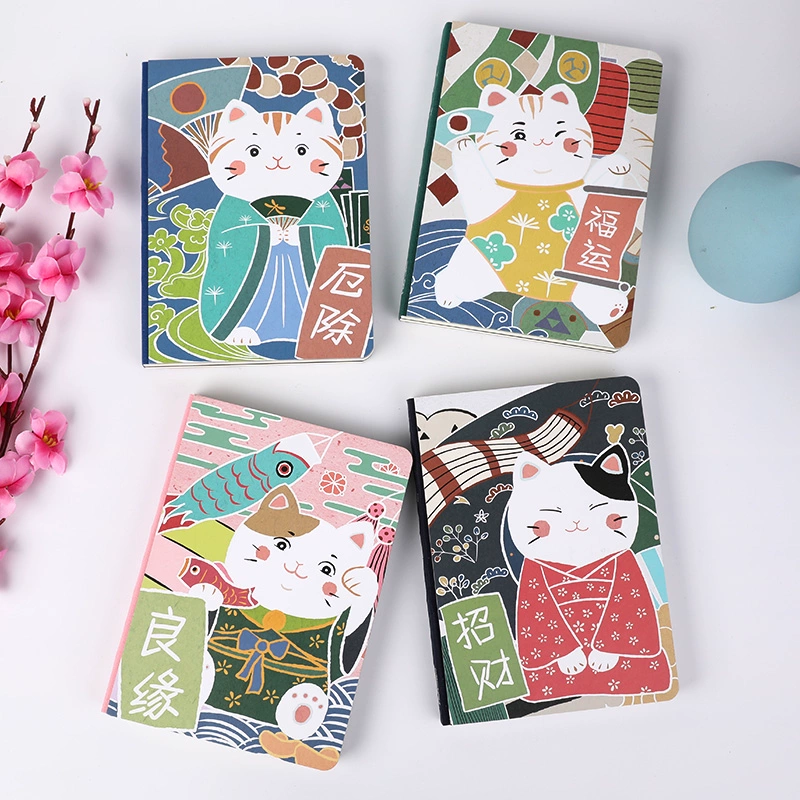 Set de cuaderno con diseño japonés de gatos protectores 6