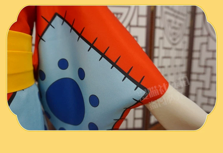 Yukata rojo de Luffy de Cosplay de One Piece País de Wano 7