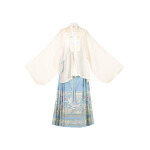 Conjunto de ropa china hanfu estilo Ming de seda con diseño de grullas 3