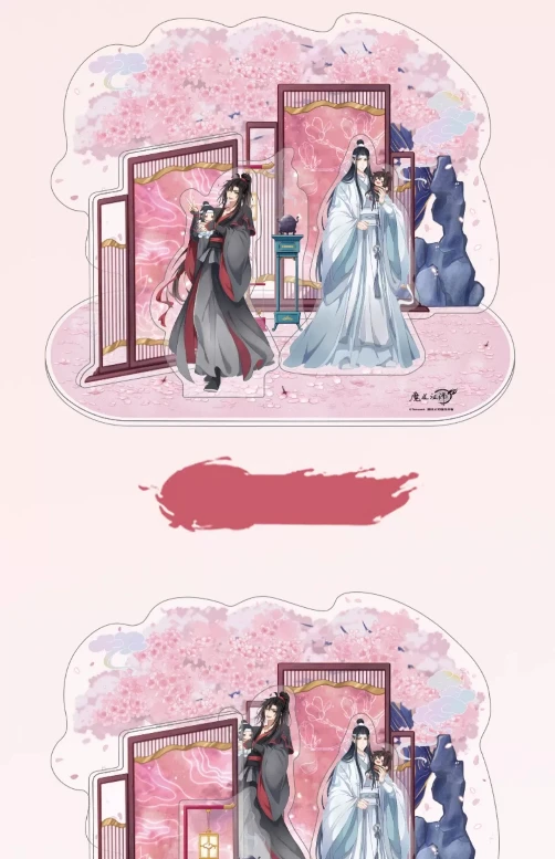 Standee Wei Wuxian y Lan Wangji con paisaje de Grand Master of Demonic Cultivation 6