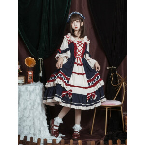 Vestido de lolita azul marino o rojo - Princesa Blancanieves