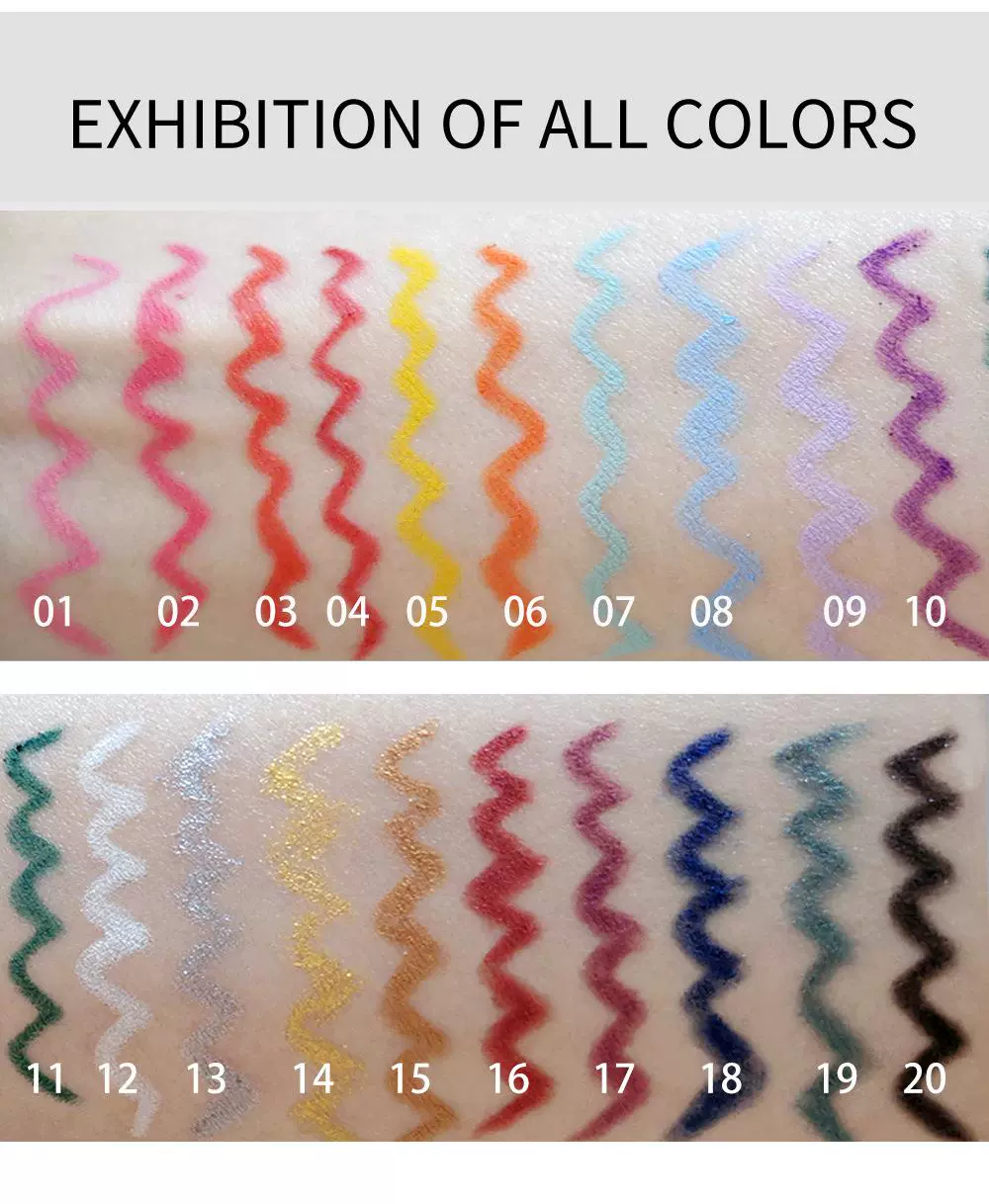 Estuche de lápices de gel delineador de ojos de colores para cosplay 7