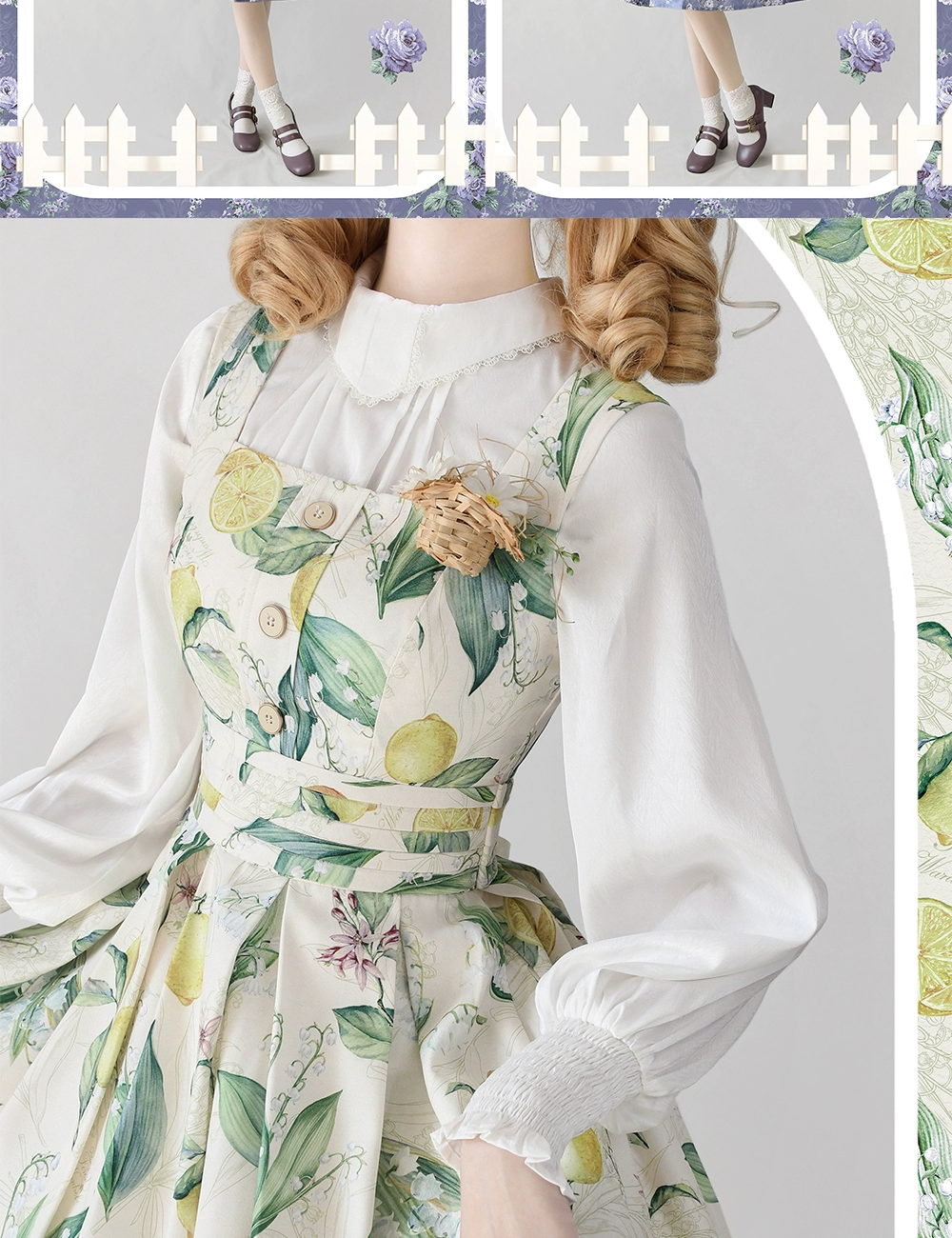 Vestido de lolita vintage con patrón floral de Forest Wardrobe 7