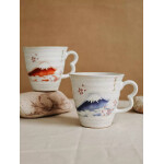 Taza de cerámica japonesa con Monte Fuji y flores de cerezo Taza de cerámica japonesa con Monte Fuji y flores de cerezo
