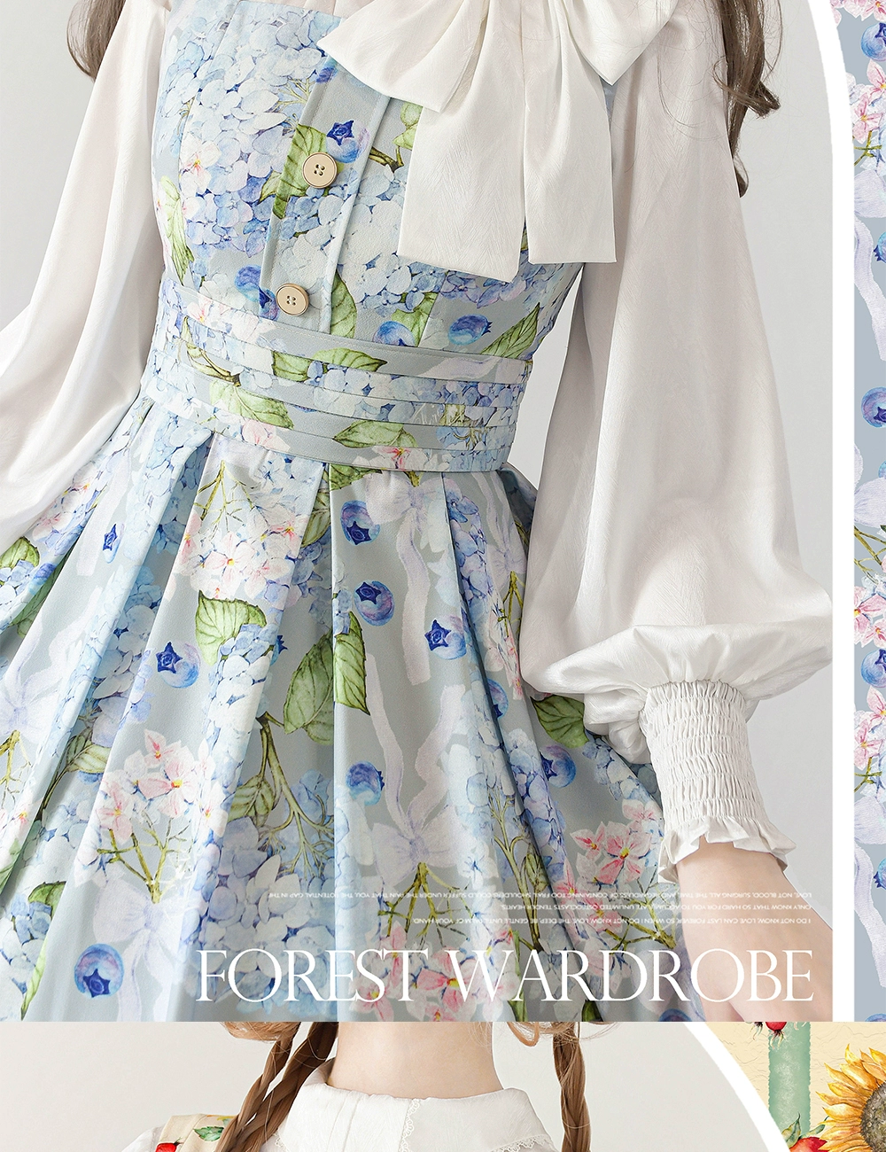 Vestido de lolita vintage con patrón floral de Forest Wardrobe 4