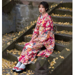 Yukata con flores de cerezo morado y rosa ropa tradicional japonesa frikimall 3 Yukata con flores de cerezo morado y rosa ropa tradicional japonesa frikimall 3