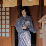 Yukata negro para hombre con ondas blancas ropa tradicional japonesa 3
