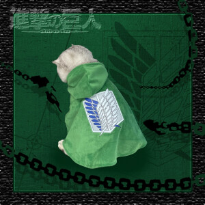 Capa Ataque a los Titanes Cosplay gatos y perros