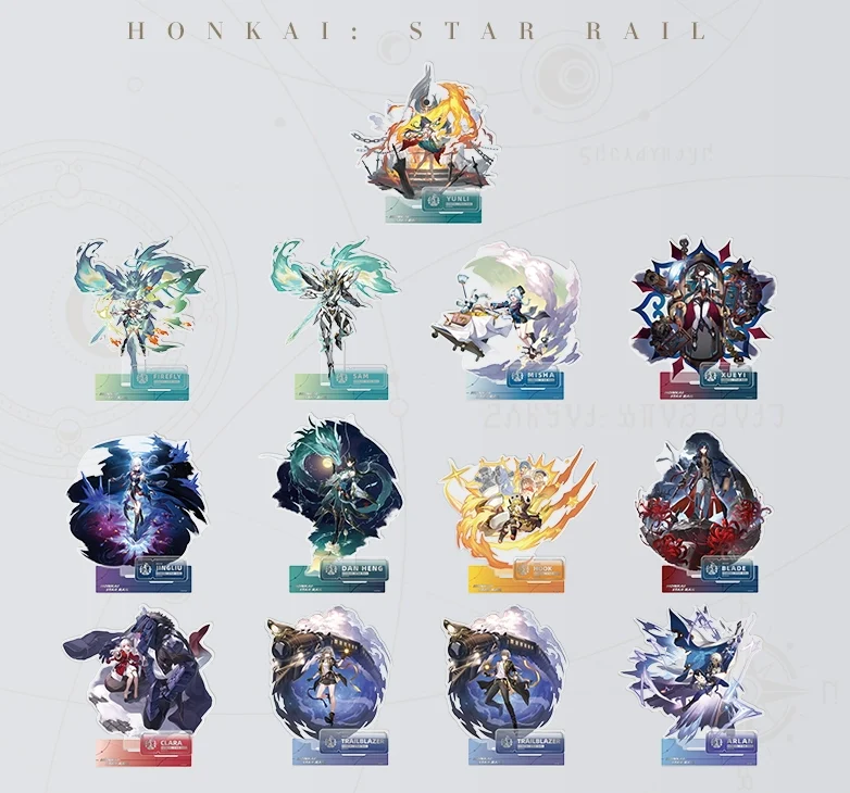 Colección 13 acrílicos Honkai Star Rail - Vía de la Destrucción
