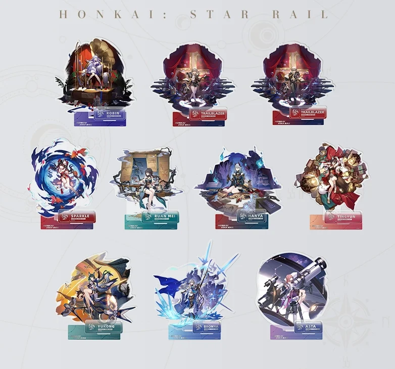 Colección 10 acrílicos Honkai Star Rail - Vía de la Armonía