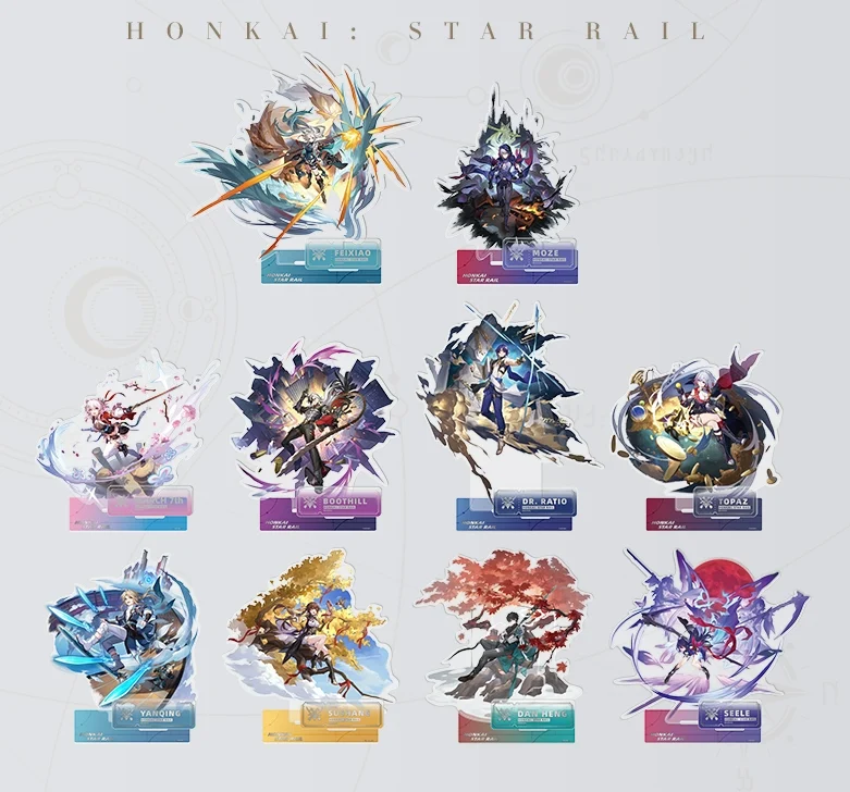 Colección 10 acrílicos Honkai Star Rail - Vía de la Cacería