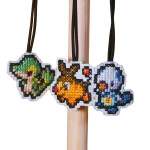 Llaveros chibi Pokémon iniciales punto de cruz Teselia quinta generación Llaveros chibi Pokémon iniciales punto de cruz Teselia quinta generación
