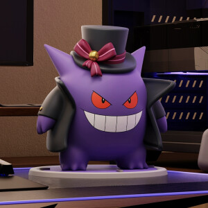Figura oficial de Gengar con sombrero y capa - Pokémon Unite
