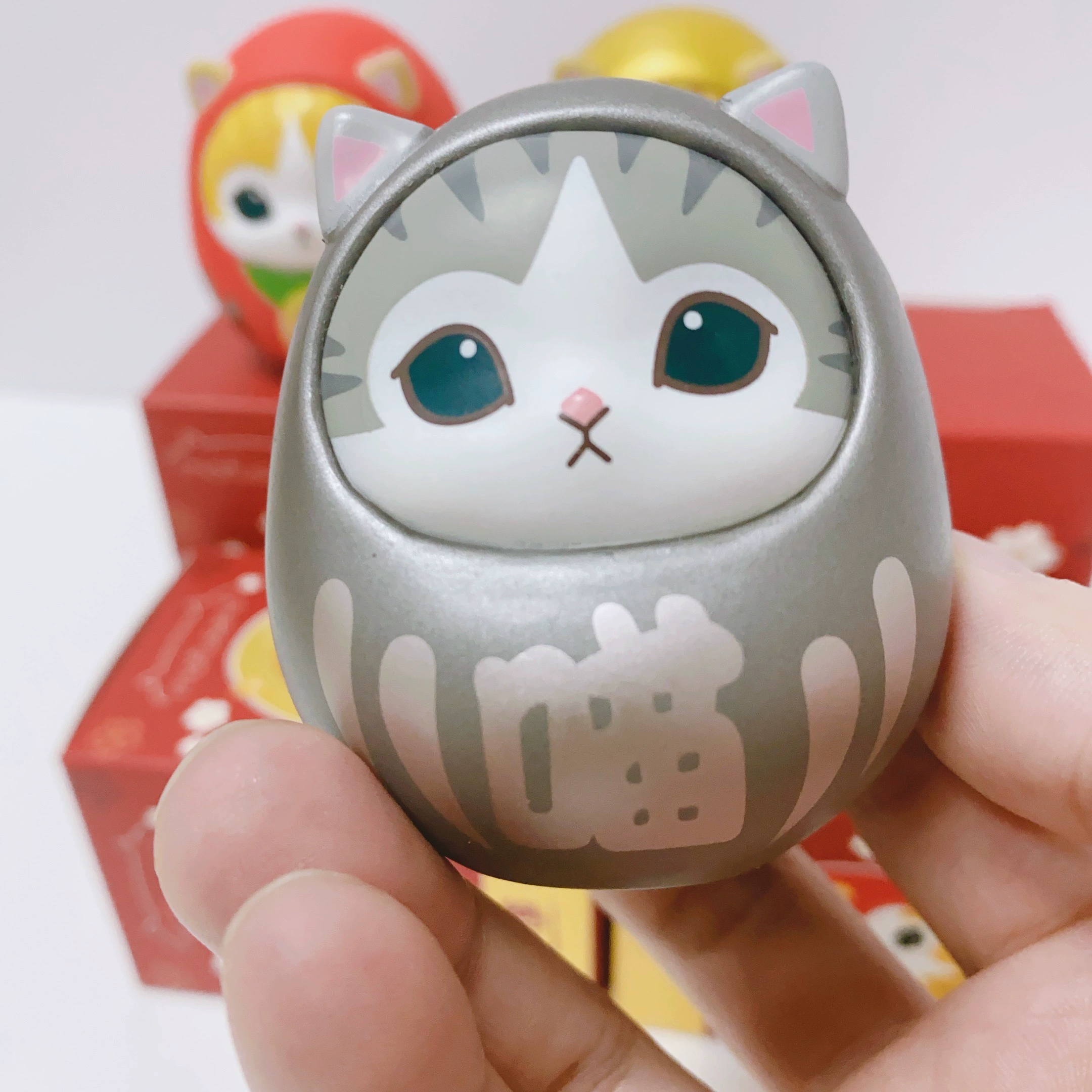 Set de 3 gatitos de la suerte con forma de daruma mofusand Frikimall 7