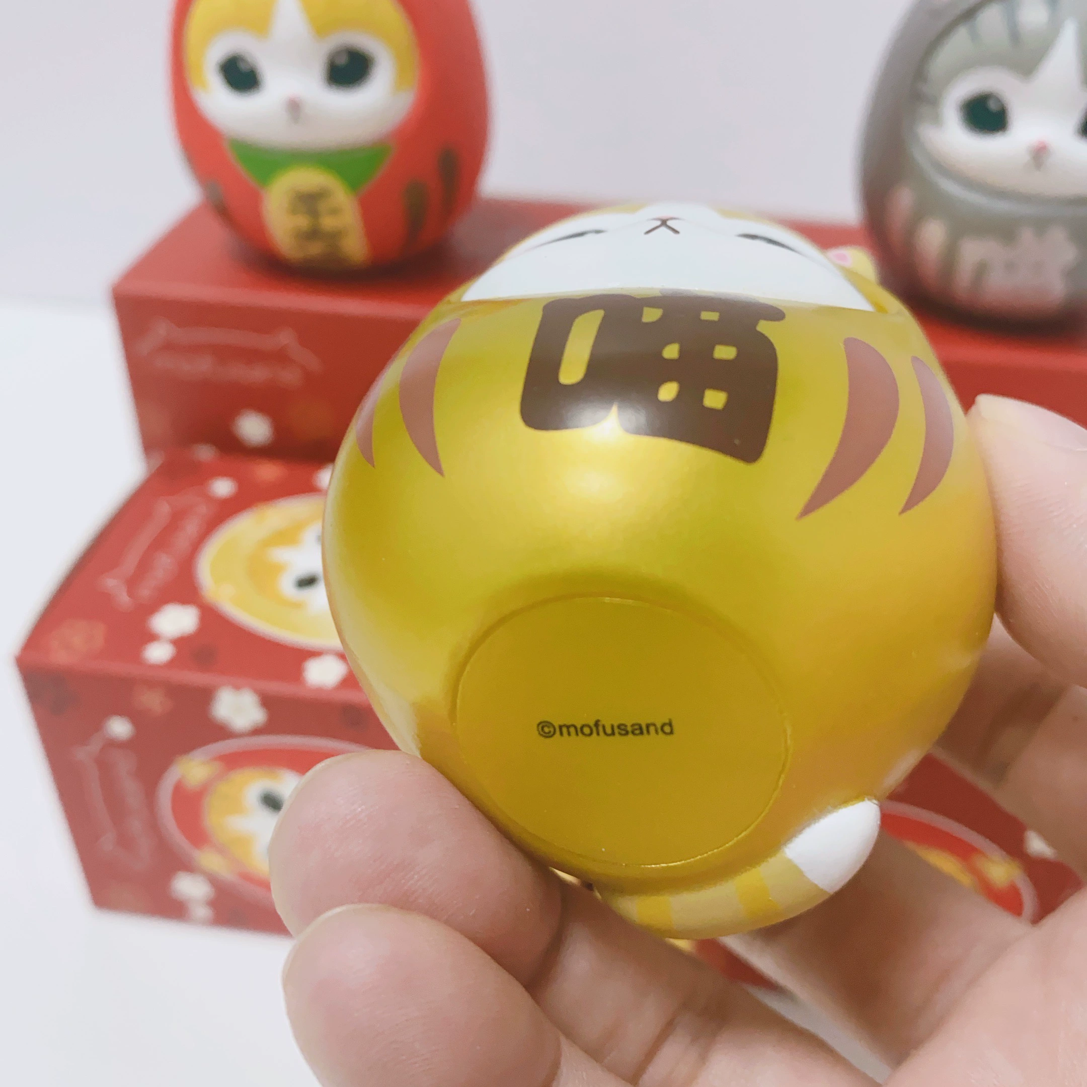 Set de 3 gatitos de la suerte con forma de daruma mofusand Frikimall 6