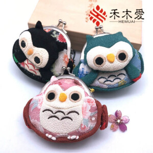 Monedero japonés búho de la suerte estilo japonés