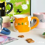 Taza cerámica gato naranja adorable 370 mL Frikimall Taza cerámica gato naranja adorable 370 mL Frikimall