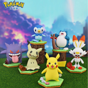 Figura Pokémon oficial - Gengar, Pikachu, Snorlax, Scorbunny, Mimikyu y Piplup