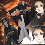 Kimono cosplay Muzan Kibutsuji mujer Demon Slayer elegante Manmiao