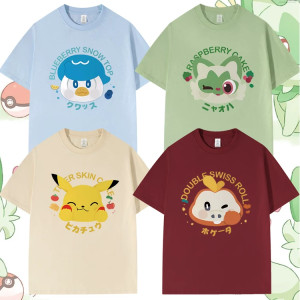 Camisetas Pokémon Paldea: Fuecoco, Sprigatito, Quaxly, Pikachu
