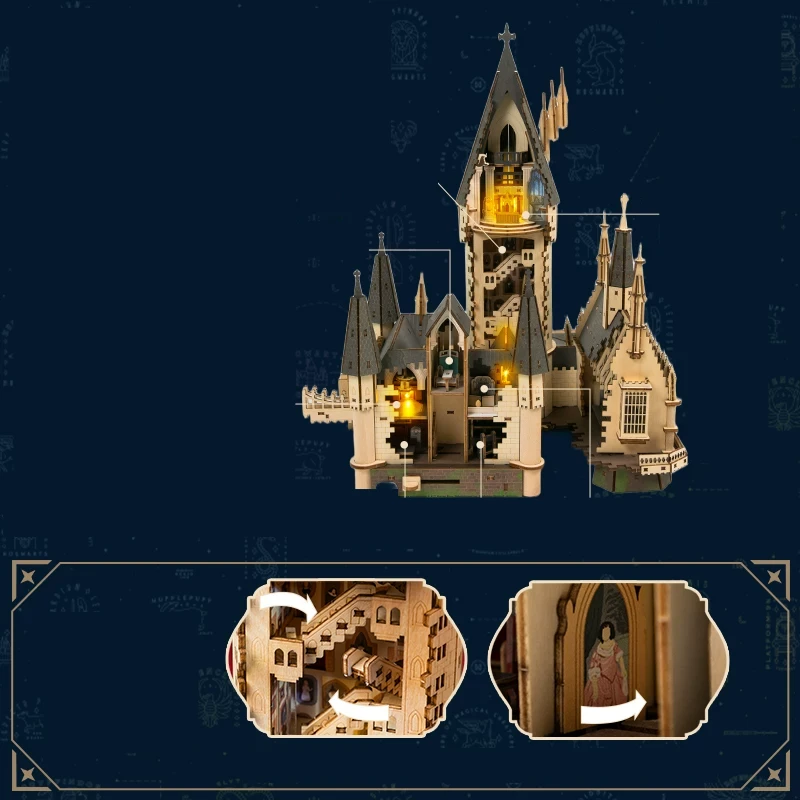 Maqueta Hogwarts Harry Potter con luz y sonido - castillo mágico DIY Frikimall