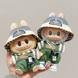 Ropa Labubu explorador 17 cm set Labubu con sudadera y peto