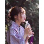 Yukata japonés morado Aokimoto yukata tradicional con sakura Frikimall 1