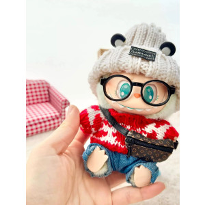 Ropa para Labubu pequeño – gorro animal y suéter para 1ª, 2ª y 3ª gen labubu