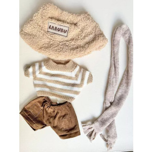 Ropa para Labubu 38 cm estilo kawaii - suéter a rayas y gorro