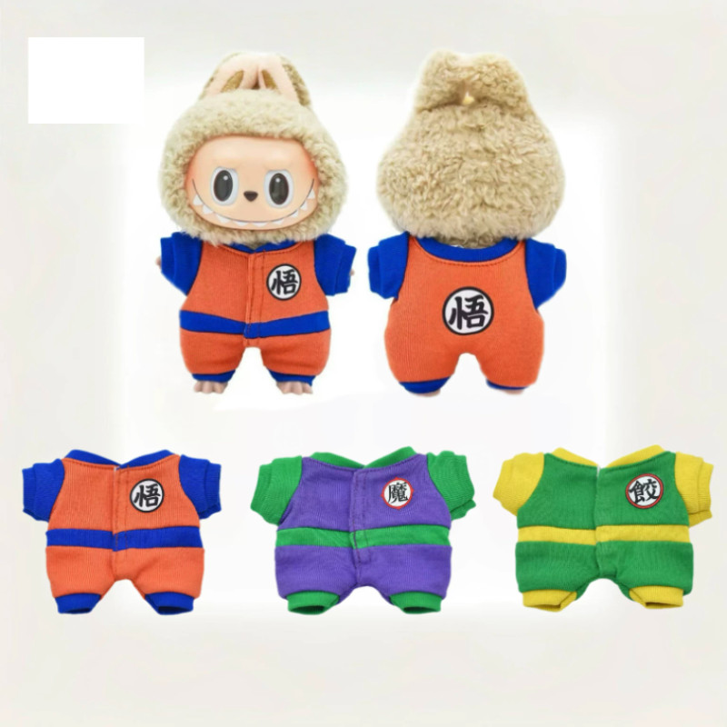 Ropa Labubu Goku Dragon Ball – 3 modelos Labubu 17 cm (no incluye muñeco)