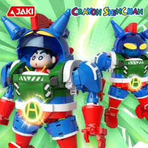 Maqueta Shinchan mecha bloques Ultrahéroe, Sr. Cocodrilo y Nevado - Frikimall JAKI