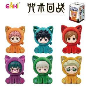 Caja sorpresa Jujutsu Kaisen Sitting Cat Party 6 peluches EAKI Frikimall